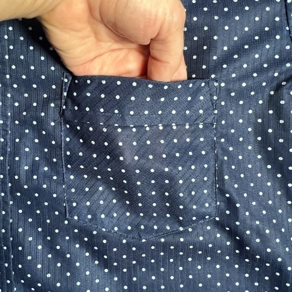 Haband of‎ Paterson Men's Polka Dot Short Sleeve Button Down Shirt Sz. L - Picture 4 of 9